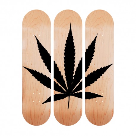 triptyque "Feuille de cannabis"