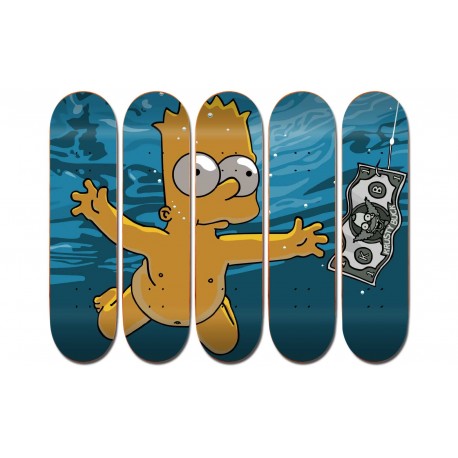 Collection de 5 Boards personnalisées "Bart Simpsons Nirvana"